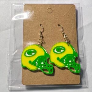 Green Bay Packers Earrings Hooks by 3D print